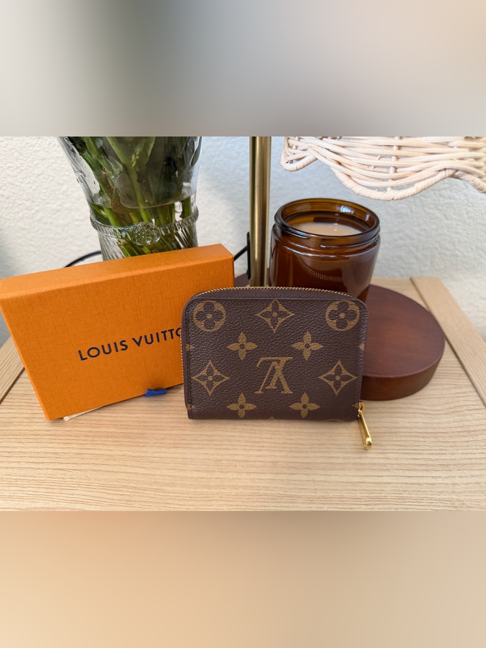 Louis Vuitton Brown Monogram Zipped Coin Wallet